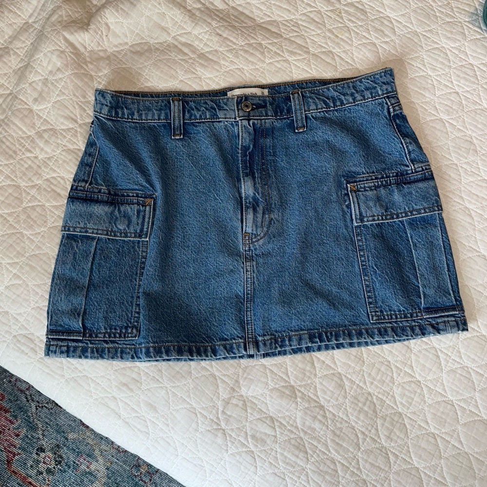 Abercrombie Denim Mini Cargo Skirt